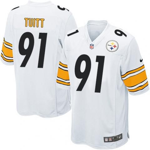 Men Pittsburgh Steelers 91 Stephon Tuitt Nike White Game NFL Jersey